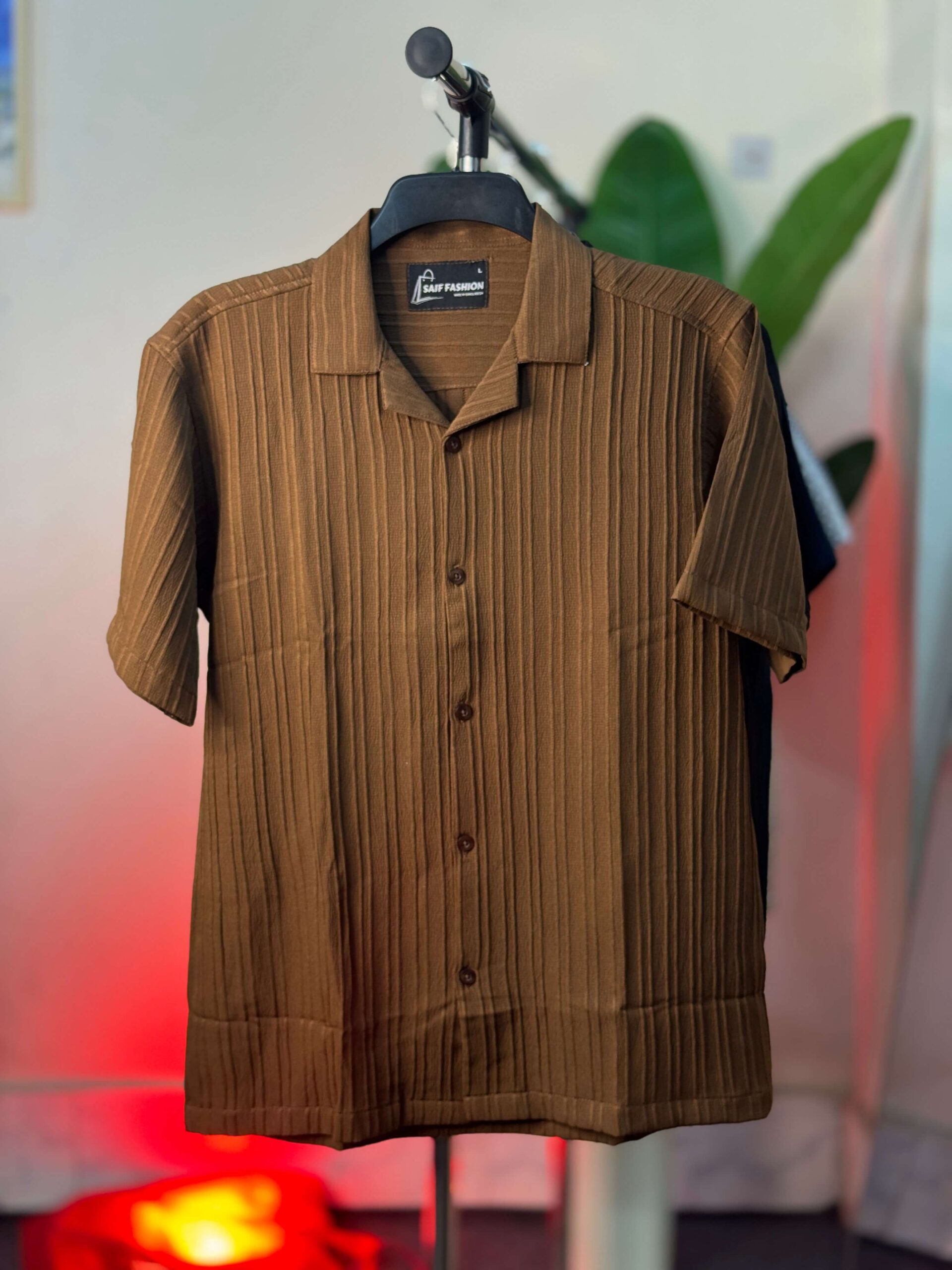 DROP SHOULDER CUBAN SHIRT (OVERSIZED) – Chocolate Brown